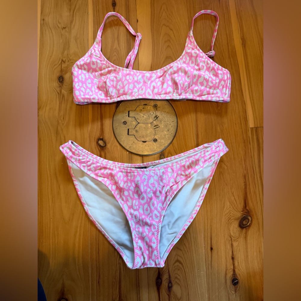 Triangl Swimwear Pink and White Bikini